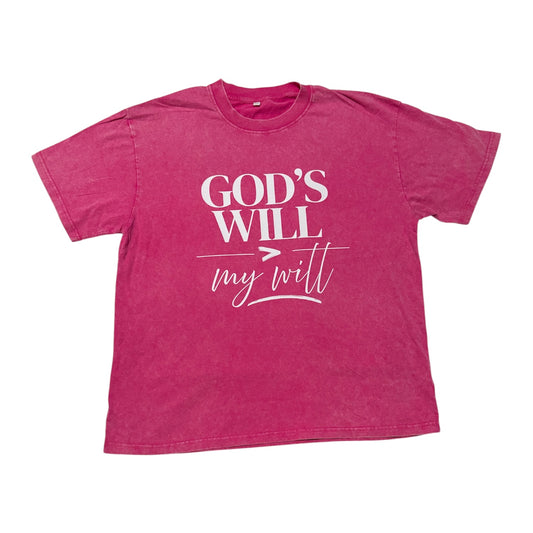 T-shirt | God's will > My will - Vintage Pink