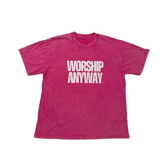 T-shirt | Worship Anyway - Vintage Pink