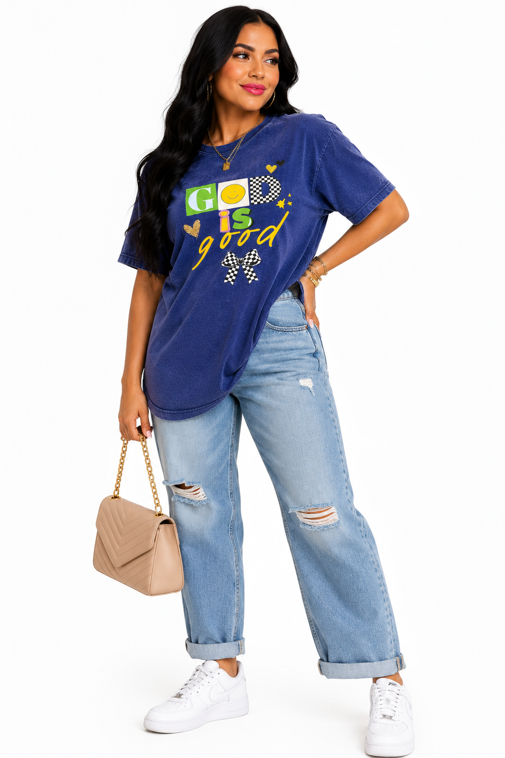 T-shirt | God is Good - Vintage Royal Blue