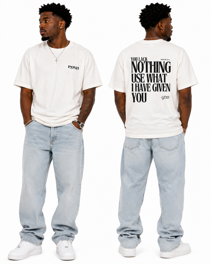 T-shirt | I Lack Nothing, Psalm 23:1 - White
