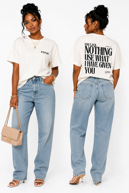 T-shirt | I Lack Nothing, Psalm 23:1 - White