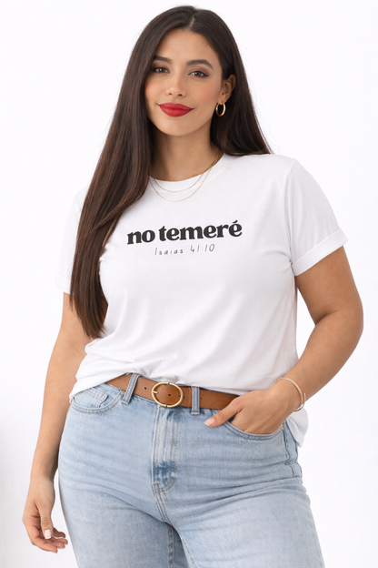 T-shirt | 'No Temere' (I will not Fear), Isaiah 41:10 - White
