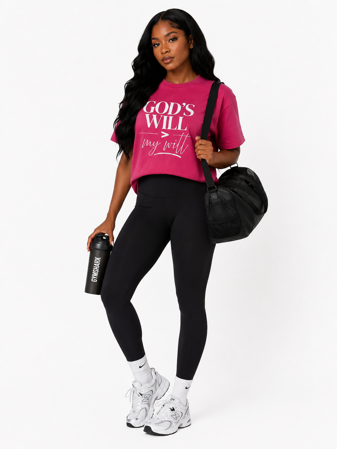 T-shirt | God's will > My will - Vintage Pink