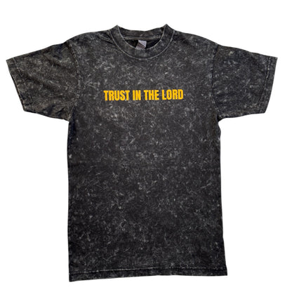 T-shirt | Trust in the Lord - Charcoal Black with Vintage Mineral Wash