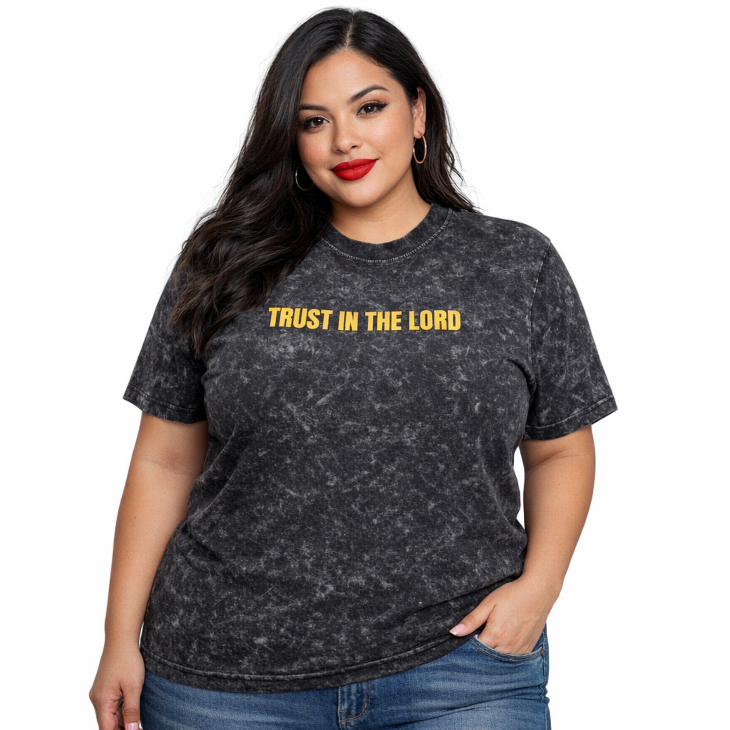 T-shirt | Trust in the Lord - Charcoal Black with Vintage Mineral Wash